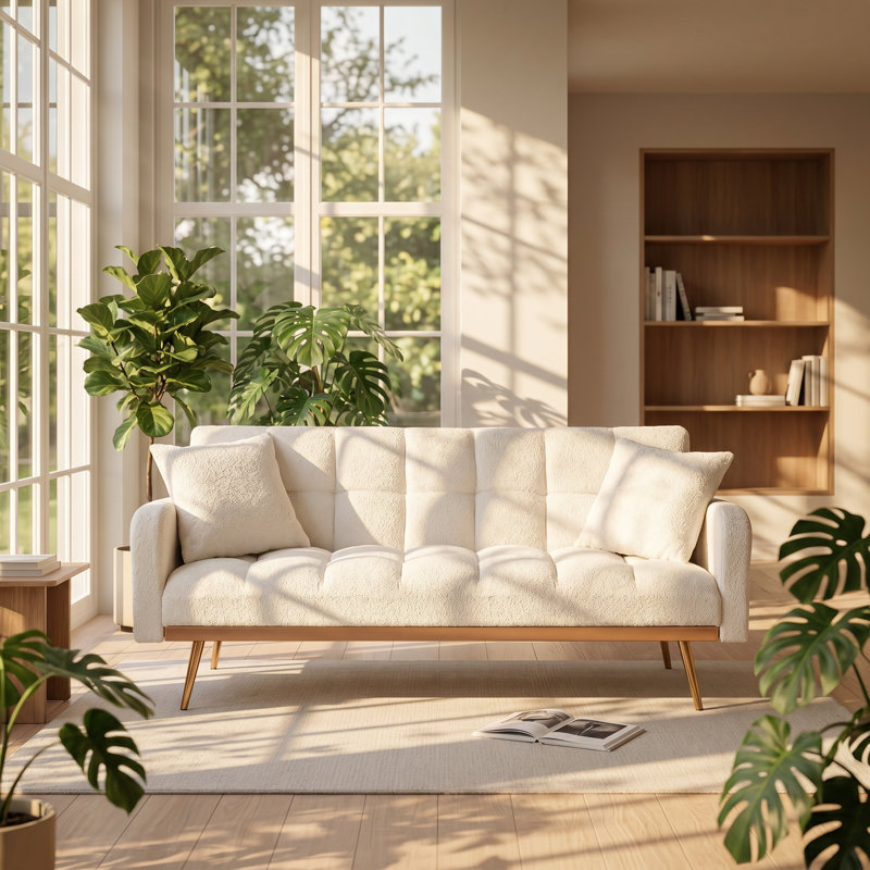 Canapé-lit convertible à 3 positions en tissu l 69 po x P 31,3 po x H 30,7 po Everette