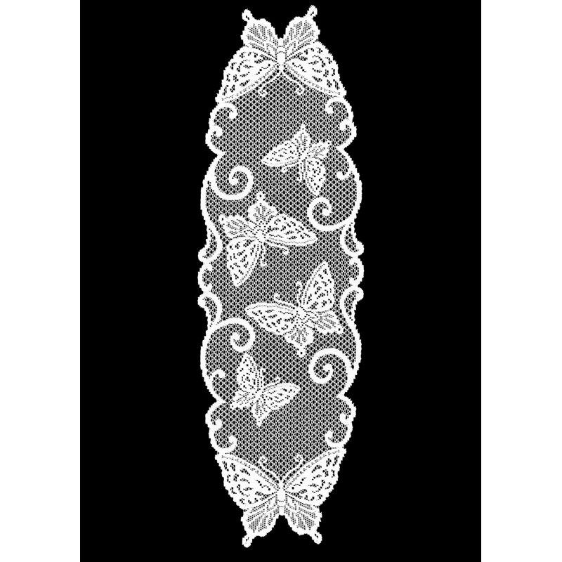 Butterflies Geometric Oval Table Runner, 54" W x 12" L