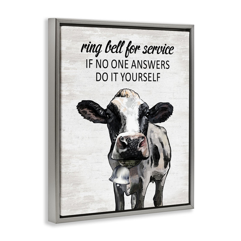 Cadre flottant Cow Service, Cadre flottant gris lustré, H 21 po x l 17 po