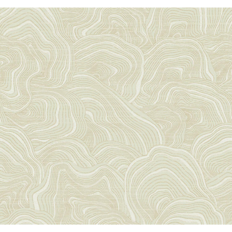 Geodes Abstract Metallic Wallpaper Double Roll, Cream
