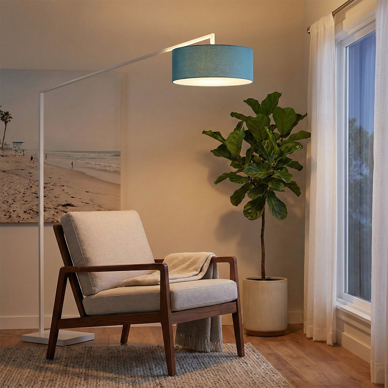 Stretch 87" Dimmable Floor Lamp, Turquoise