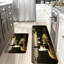 Ensemble de 2 tapis de cuisine à imprimé tonneau de vin pour la cuisine et la cave à vin, brun et beige