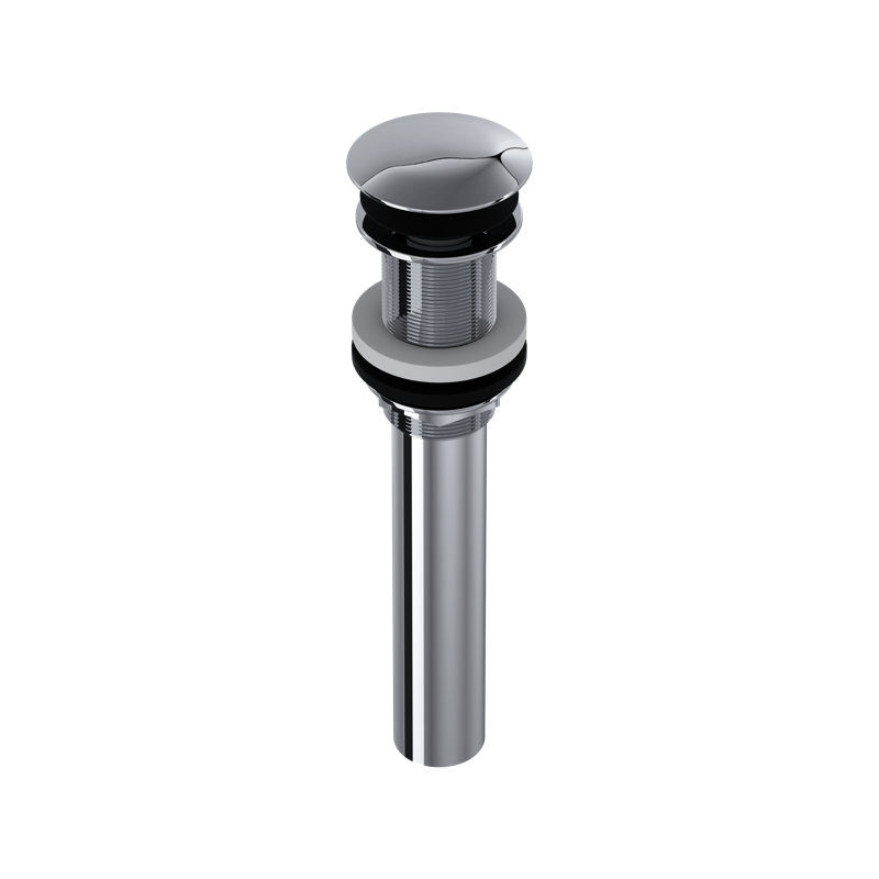 Push Drain Without Overflow, Polished Chrome