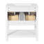 Armoire de salle de bain moderne 30 po - lavabo en céramique, bois massif, 5 tiroirs, meuble-lavabo blanc avec cadre en bois-1945821515-1945821516