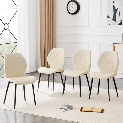 Chaises en polyuréthane matelassées modernes et luxueuses avec pieds en métal et dossier ergonomique pour divers espaces