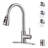 Single Handle Stainless Steel Pull-Down Kitchen Faucet with Air Gap Kit Combo-101996602