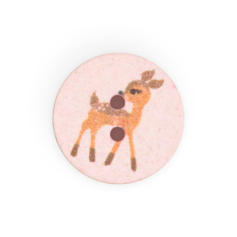 Bouton cerf en coton recyclé Dritz, 15 mm, rose clair, 9 boutons