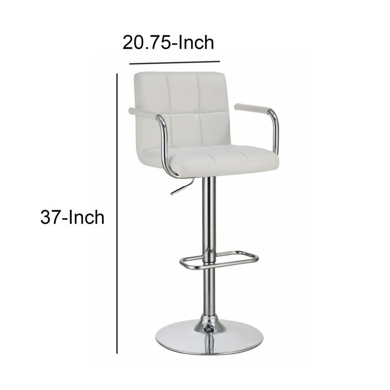 Tabouret pivotant à hauteur réglable Teterboro, Blanc