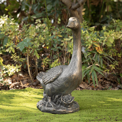 20"H MGO Goose Garden Statue-Bronze