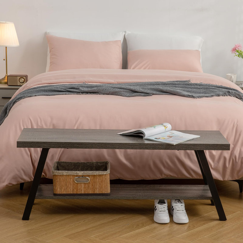 Banc de rangement Jodine, Chêne gris foncé