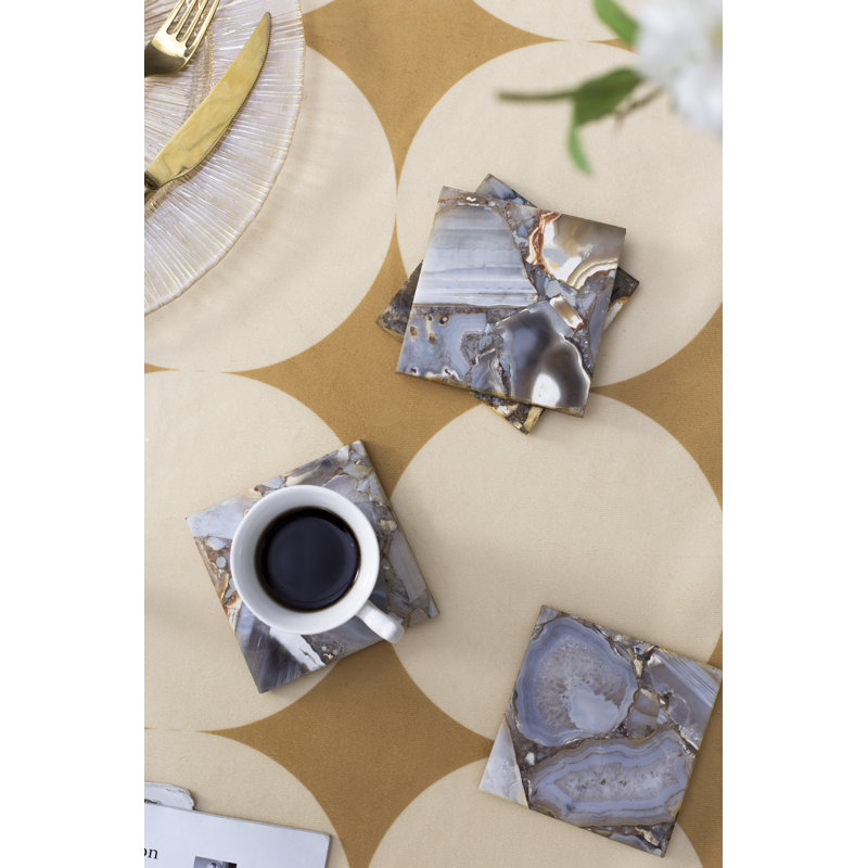 Marble Square 4 Piece Coaster Set