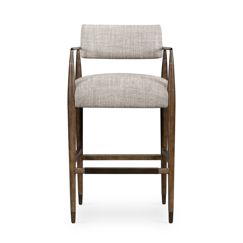 Waldon Stool, Thames Coal/Polyester Blend, Counter Stool (27.68" Seat Height), Sierra Brown/Aged Bronze