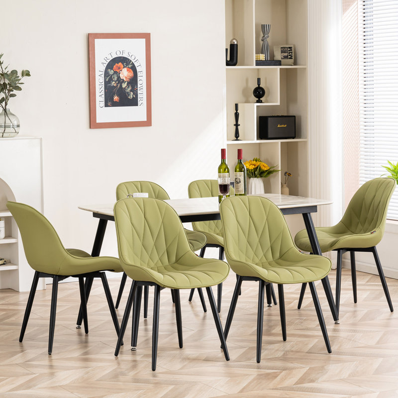 Chaise d'appoint rembourrée en similicuir Chardee, Vert avocat