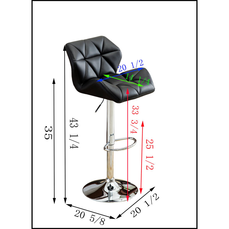 Ensemble de 2 tabourets de bar pivotants en similicuir réglables pour une assise confortable et un réglage en hauteur, Brun