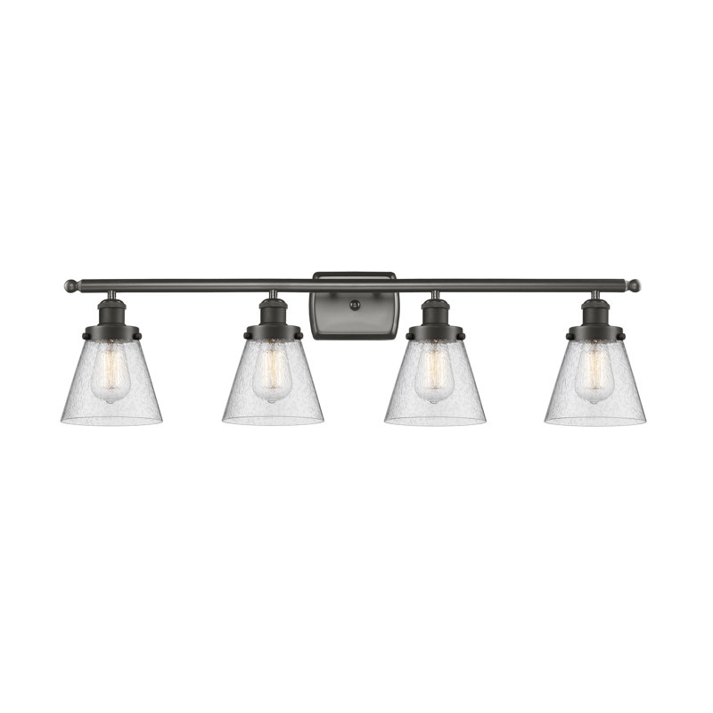 Éclairage pour meuble-lavabo 4 lumières Camarillo, Noir mat, DEL, Grainé