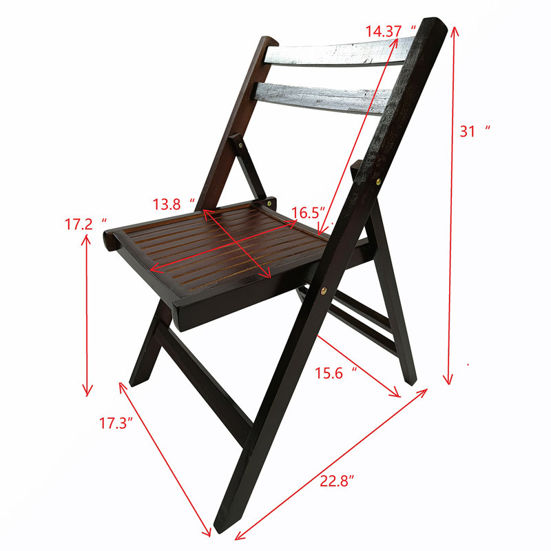 Chaise de patio pliante en peuplier, Cerisier