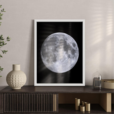 " High-Resolution Full Moon Photograph Space Enthusiasts Illustration Small Decor Art Work " Print