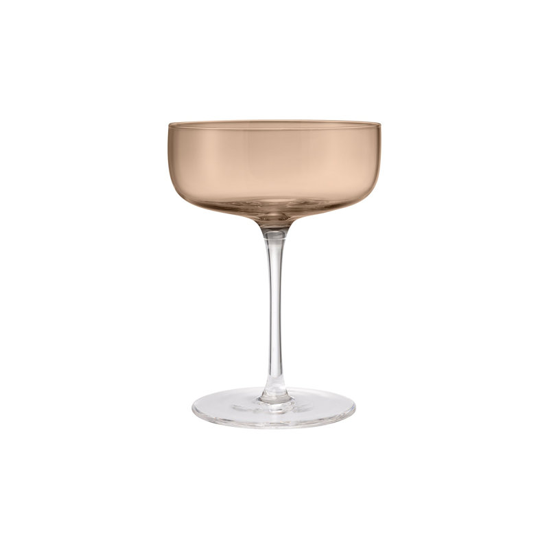 FUUMI Champagne Saucers - 9.5 Ounce - Set of 4 - Coffee Colored Glass, Coffee