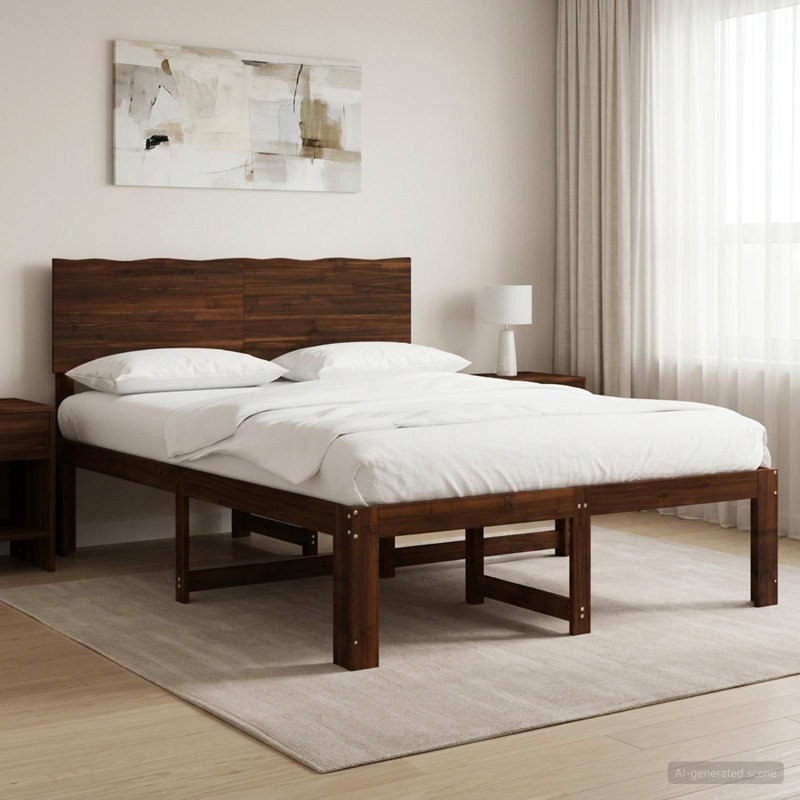Bed, Small Double (4'), Dark Brown