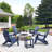 All-Weather High-Density Polyethylene (HDPE) Foldable Adirondack Chair With Table, Two-Piece Set-235096008