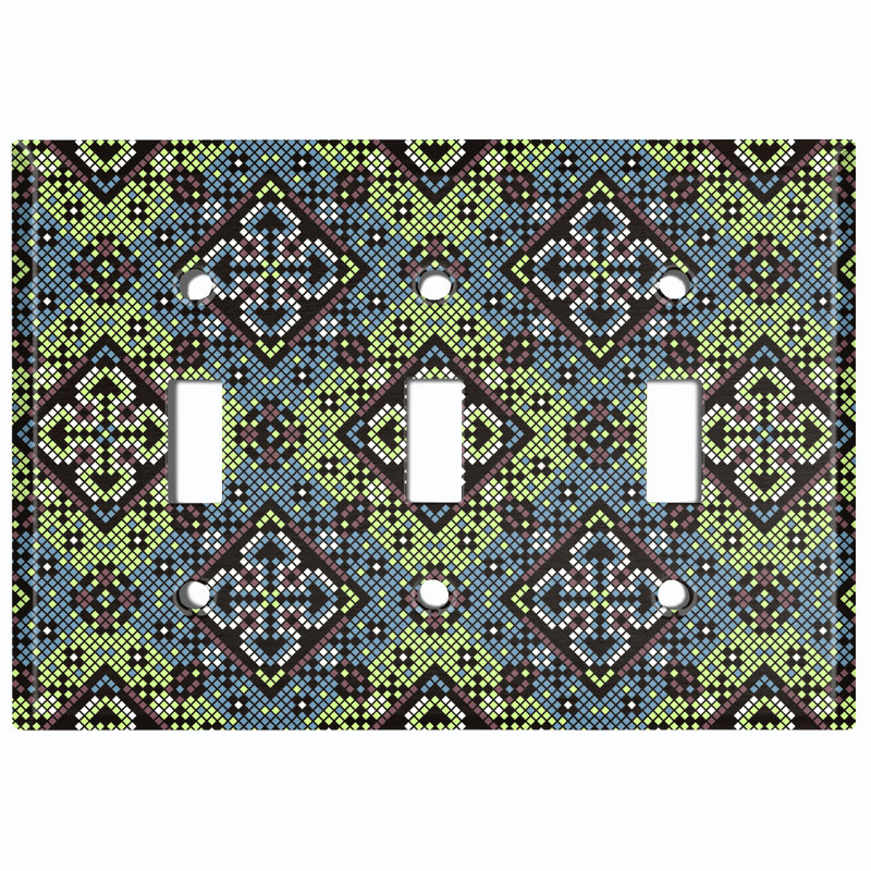 Patterned 3 - Gang Toggle Light Switch Standard Wall Plate