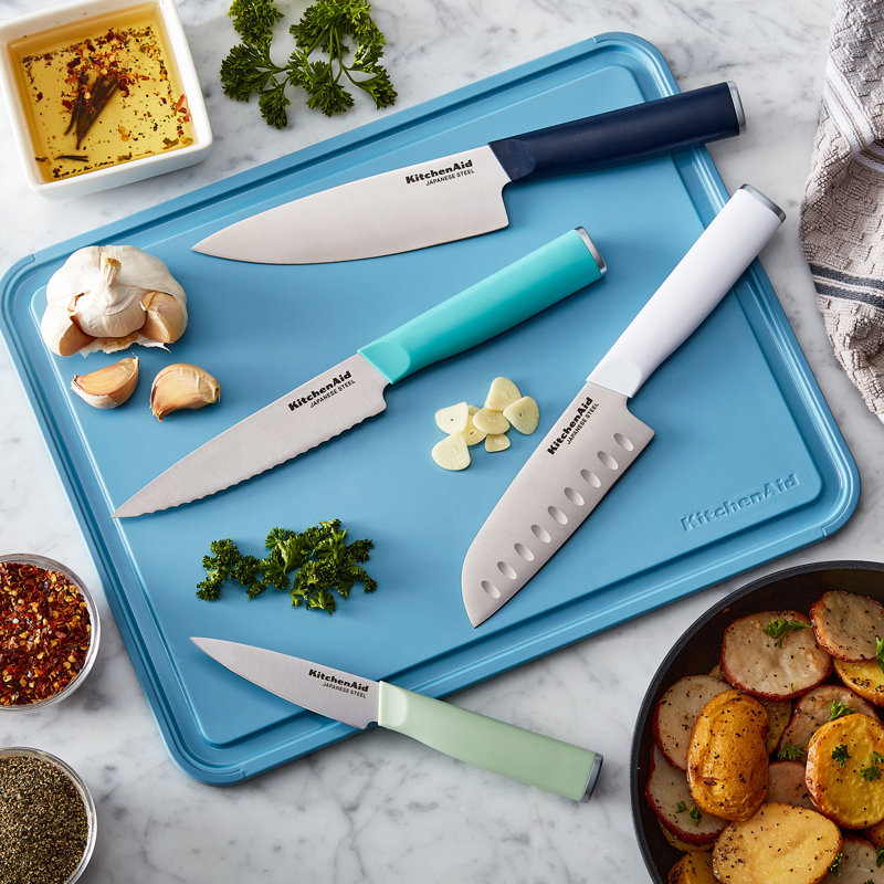 Kitchenaid Classic Chef Knife Set, 4 Piece, Blue Assorted