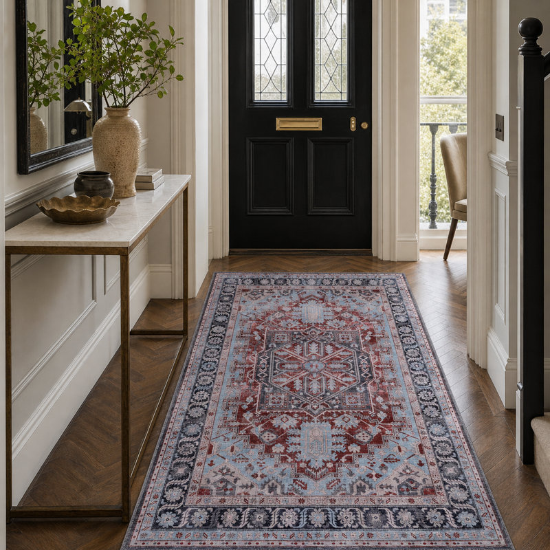 Geometric Cotton and Chenille Flatweave Area Rug, 60 x 100 cm