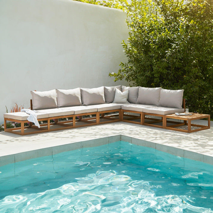 Rimasha Garden Lounge Set with Cushions, Beige