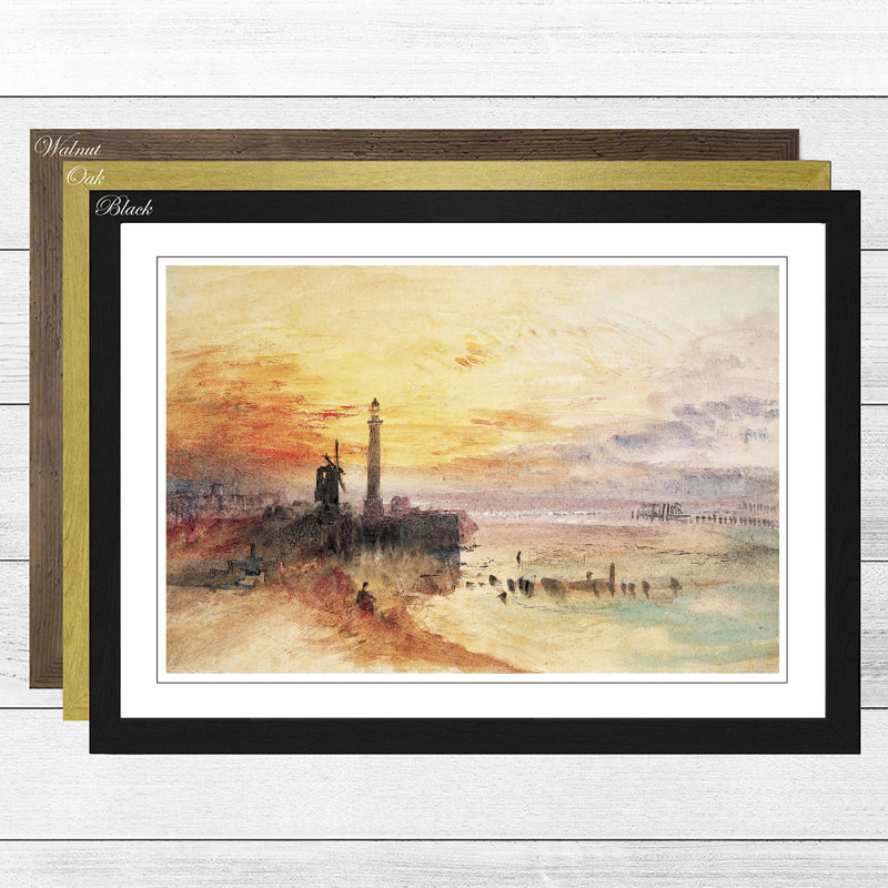 Yarmouth Harbour Norfolk by J.M.W. Turner - Framed Print, Black
