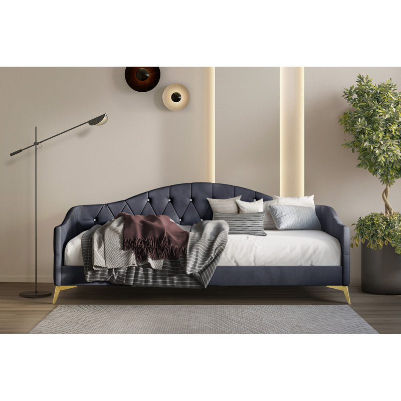 Biquele Upholstered Daybed, Dark Grey