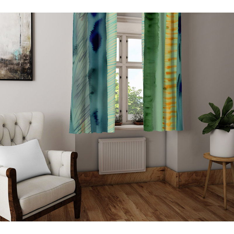 Paire de rideaux semi-transparents en polyester Dezmend, L 20 po x L 52 po