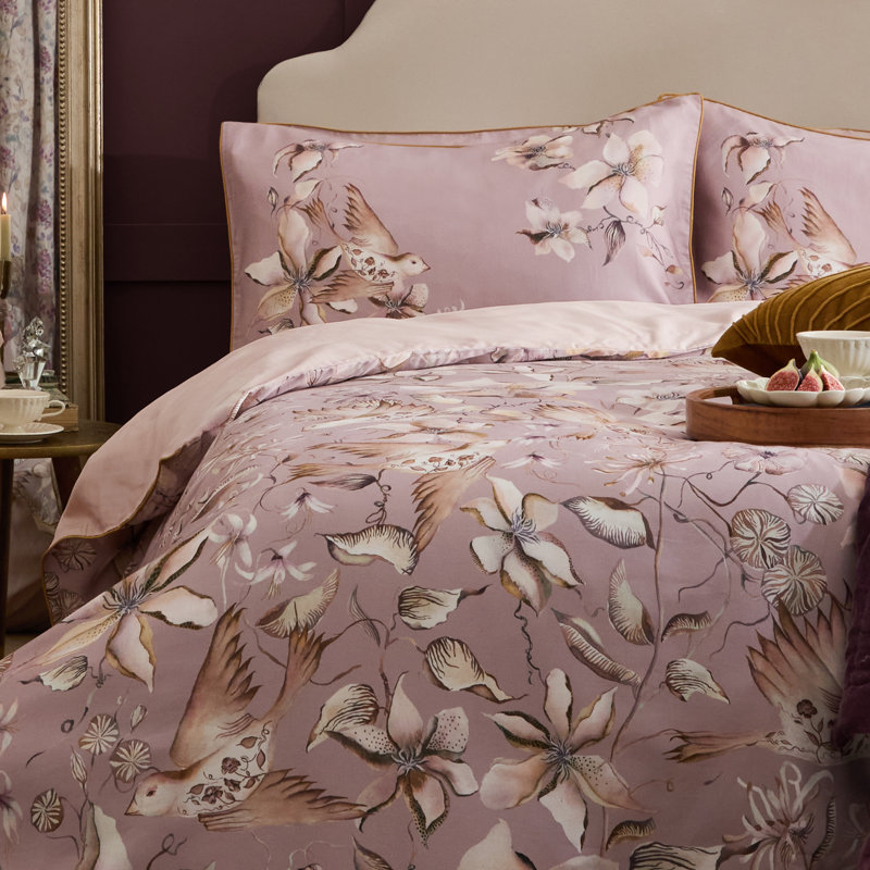 Floella Cotton Floral Duvet Cover Set with Pillowcases, Kingsize Duvet Cover + 2 Standard Pillowcases