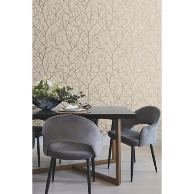 Trees Silhouette Floral Roll