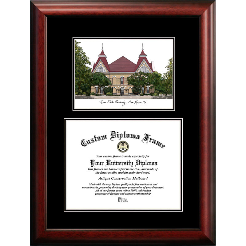 Cadre photo Ulf Texas State, San Marcos, 11 po x 14 po, Brun