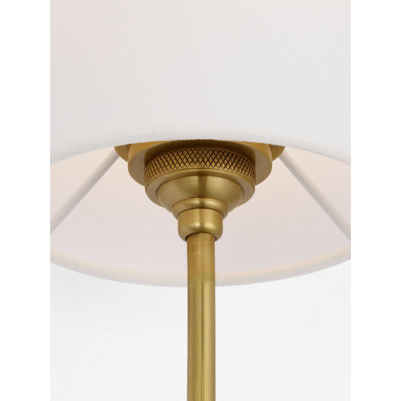 Vendome 26" Single Cordless Sconce with Linen Shade, Hand-Rubbed Antique Brass