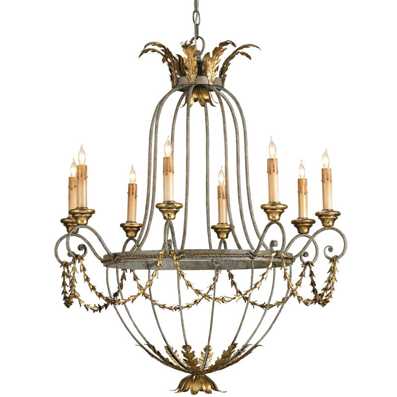 Lustre empire à 8 lumières de style bougie Elegance