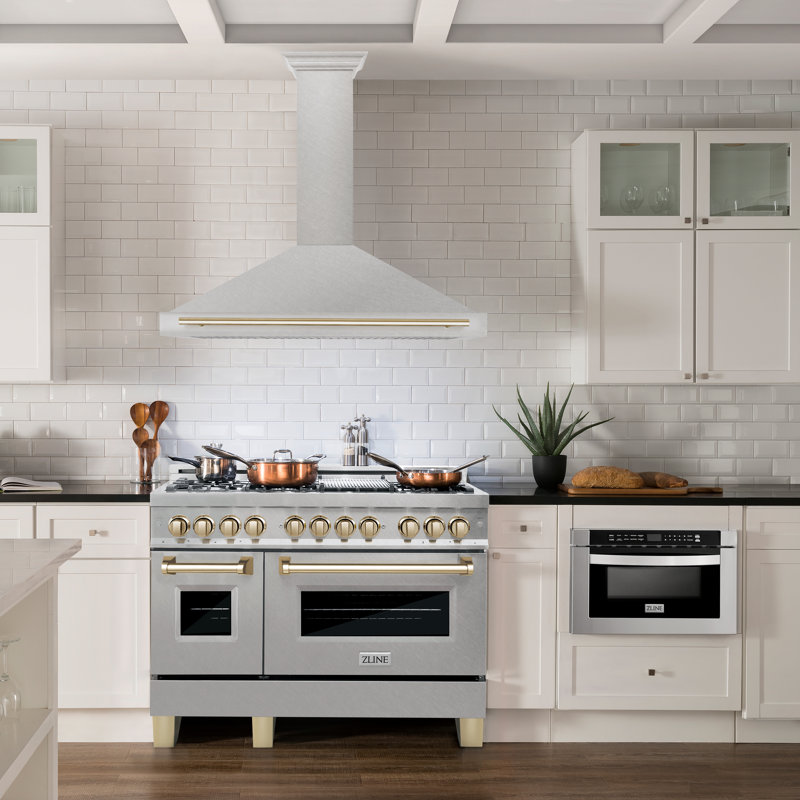 ZLINE 48" Autograph Edition Fingerprint Resistant Stainless Steel Range Hood, Gold
