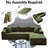 Koli 4 - Pieces U-shaped Compression Chenille Sectional Sofa, Green, Right Facing-512480919