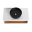 Meuble-lavabo flottant de 36 po avec lavabo vasque rond noir mat, meuble-lavabo mural avec rangement ouvert, finition blanche avec comptoir durable, conception moderne peu encombrante (livré dans 2 boîtes)-138687713
