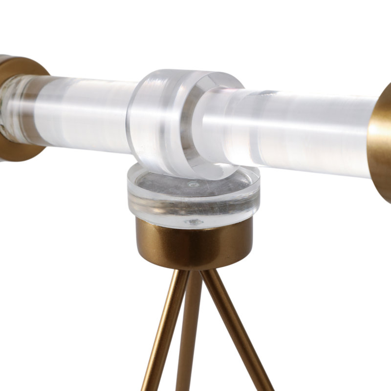 Decorative Object Modern Gold Accent for Home & Office - Stylish Living Room & Bedroom Display Piece Acrylic & Brass 9".