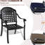 Paire de sièges de patio en aluminium coulé, 2 pièces, noir et anticorrosion, sièges rembourrés confortables, siège à coussin de glissement, structure rouillée, coussins, pied de réduction du bruit