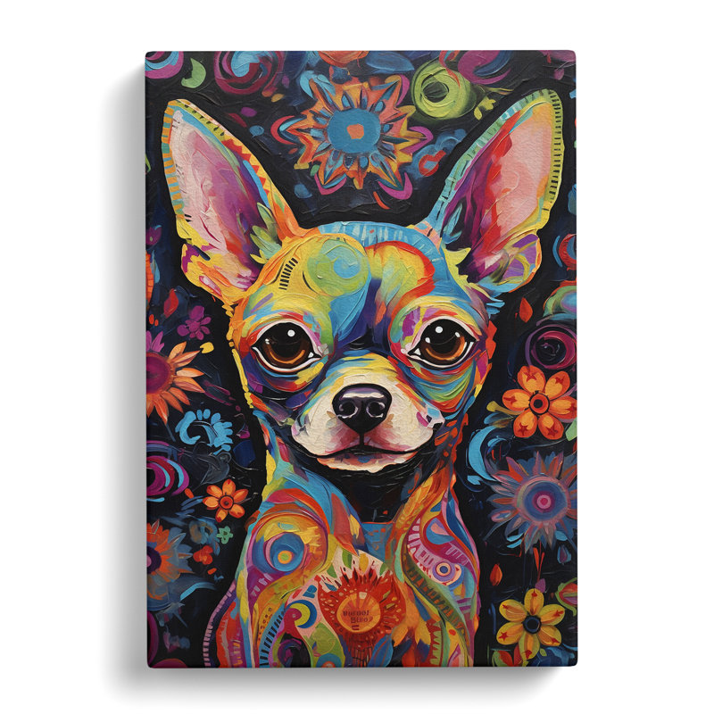 Chihuahua Expressionism - Wrapped Canvas, 50cm H x 35cm W x 3cm D