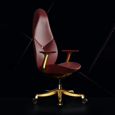 Chaise de bureau rouge de 52,76 po avec un design esthétique exotique, un soutien lombaire indépendant à deux pièces pour la protection de la colonne vertébrale, un coussin de décompression en cascade, un verrou d'inclinaison à positions multiples, un siège luxueux de confort pour les longues heures de travail
