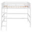 Lit mezzanine simple en bois massif avec échelle-481865610