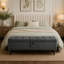 Banc de lit 59 po avec rangement en tissu gris-133700803-133700801