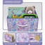 Commode à 2 tiroirs avec table de chevet Sorbus - Mobilier de chambre à coucher, commode de table de bout décorative, structure en acier, tablette et plateau en bois, bacs en tissu (mauve Tie-Dye)