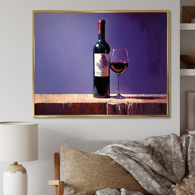 Syrahs Shadow I sur impression sur toile, Cadre flottant doré, H 16 po x l 32 po x P 1 po