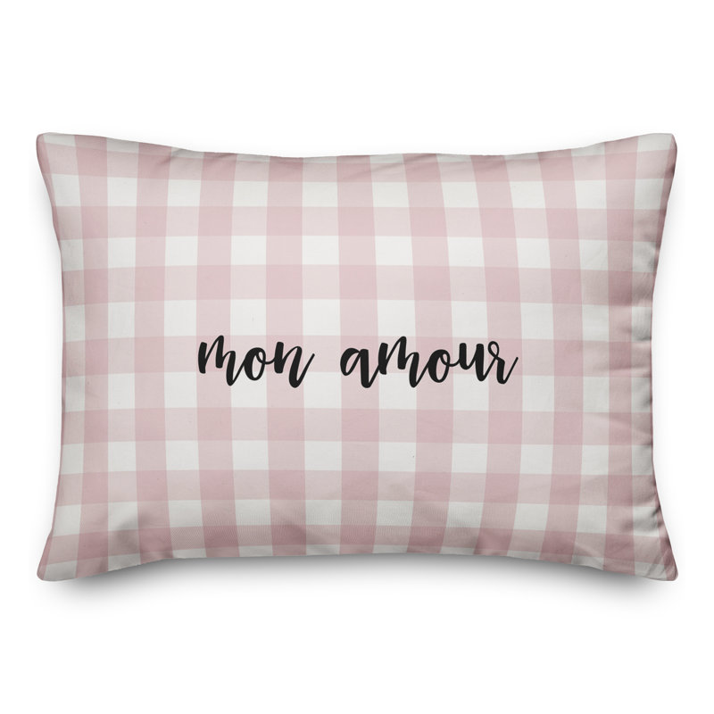  Coussin Mon Amour, Noir / Rose