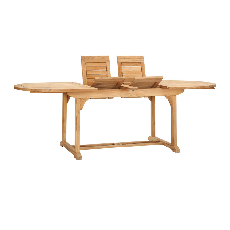 Oval Double Extendable Teak Dining Table
