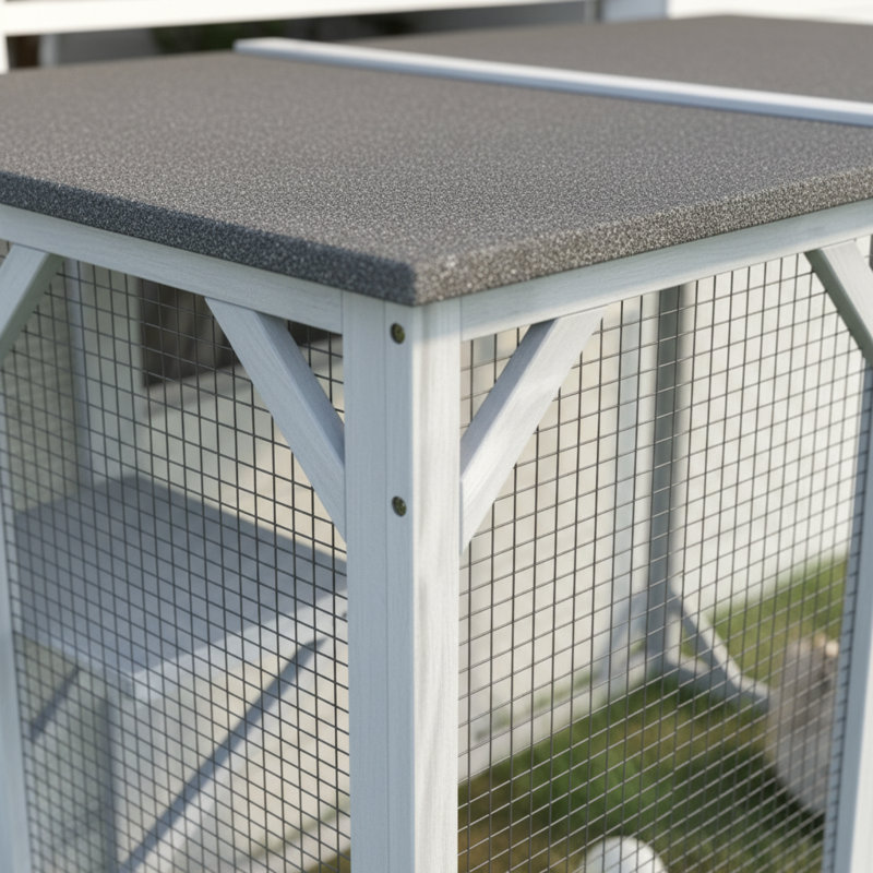 Enceinte d'extérieur en bois pour chat